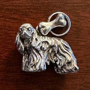 Vintage Sterling Silver Spaniel Charm or Pendant